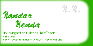 nandor menda business card